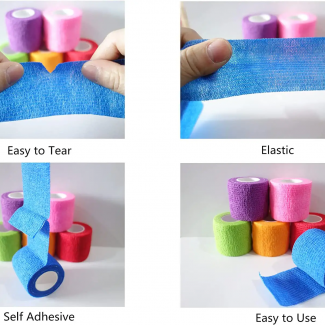 Sticky wristbands with elastic self-adhesive property